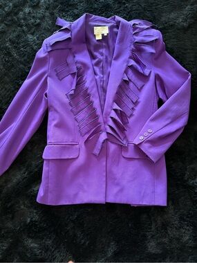 Cache Purple Women's Ruffled Blazer